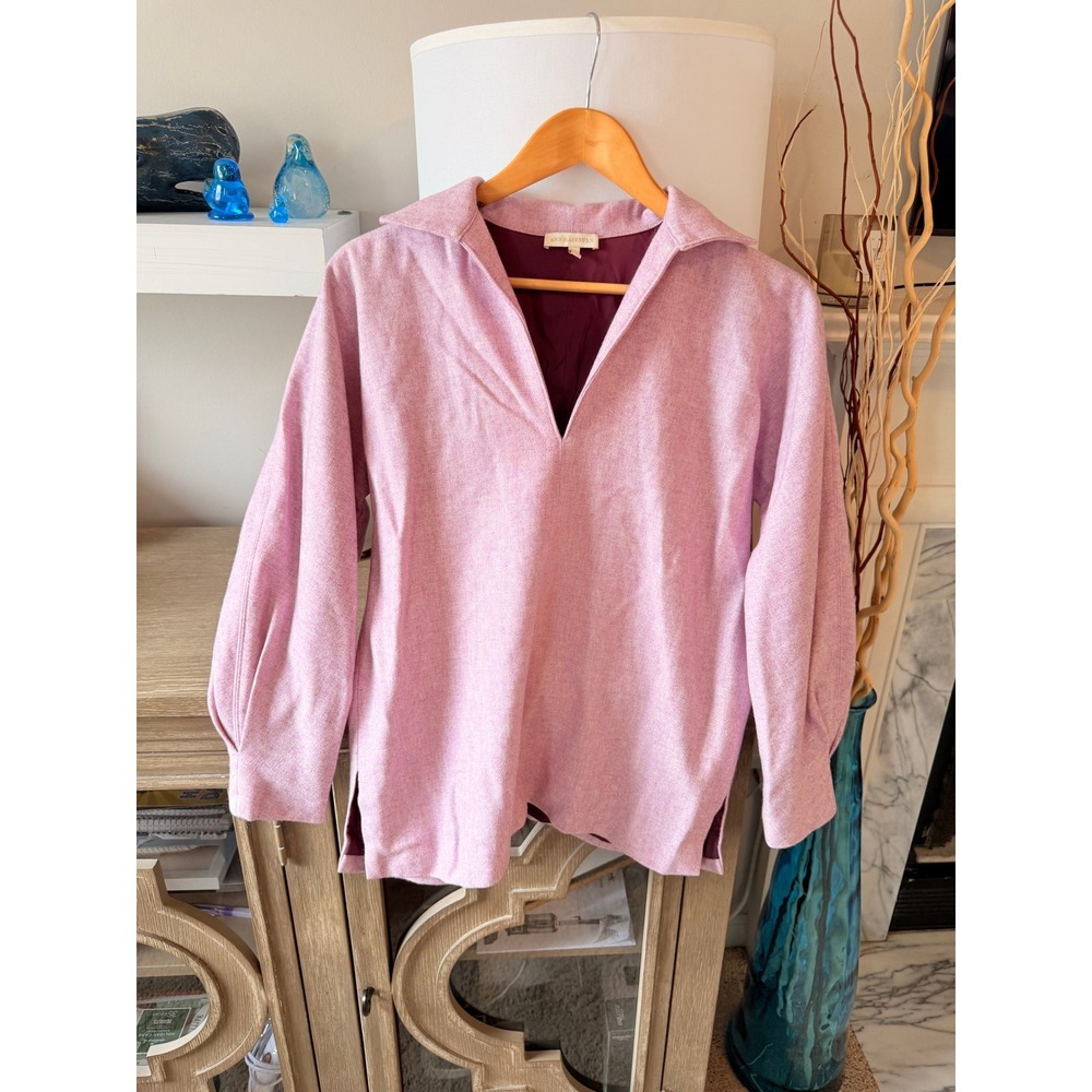 Ann Mashburn Wool Blend Tunic Top Women Lilac XS‎